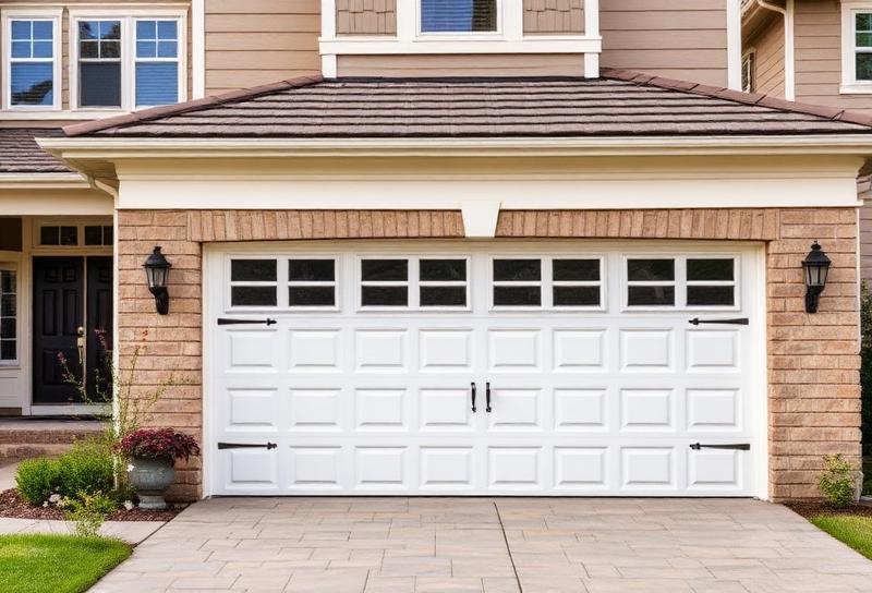 Beautiful Tuscan style garage door matching home architecture